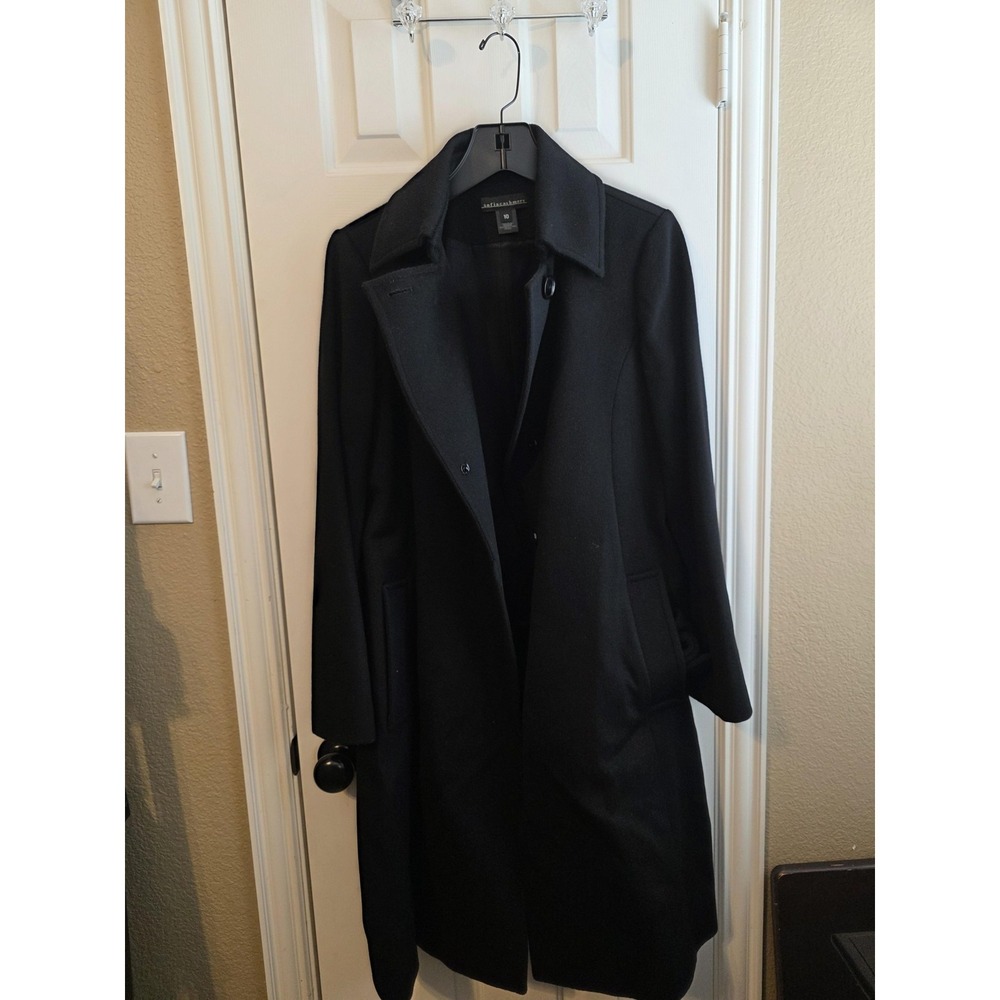 Sofia Cashmere Coat Womens‎ 10 Black Cashmere Belted Long Overcoat Lined USA